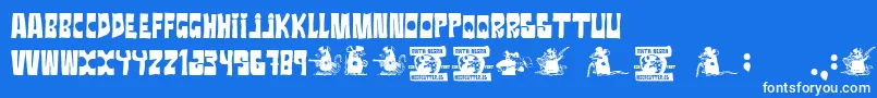 RataNegra Font – White Fonts on Blue Background