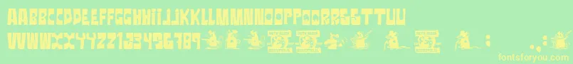 RataNegra Font – Yellow Fonts on Green Background