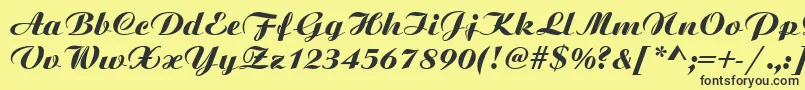 ScriptPlain Font – Black Fonts on Yellow Background