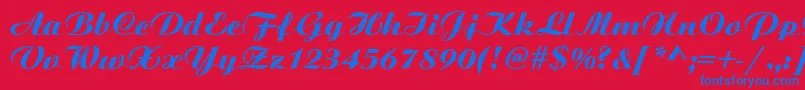 ScriptPlain Font – Blue Fonts on Red Background