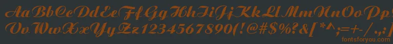 ScriptPlain-fontti – ruskeat fontit mustalla taustalla