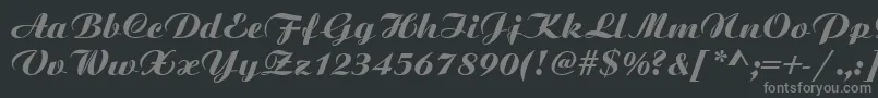 フォントScriptPlain – 黒い背景に灰色の文字