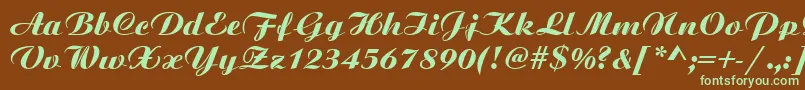 ScriptPlain Font – Green Fonts on Brown Background