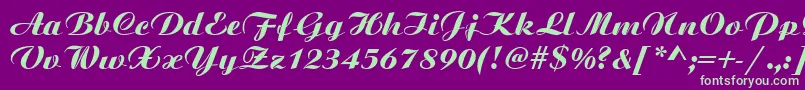 ScriptPlain Font – Green Fonts on Purple Background