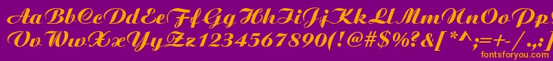 ScriptPlain-fontti – oranssit fontit violetilla taustalla
