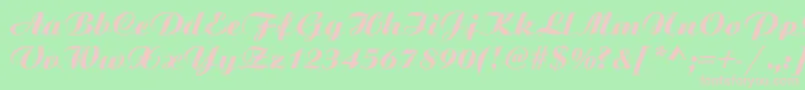 ScriptPlain-fontti – vaaleanpunaiset fontit vihreällä taustalla
