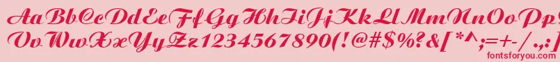 ScriptPlain-fontti – punaiset fontit vaaleanpunaisella taustalla