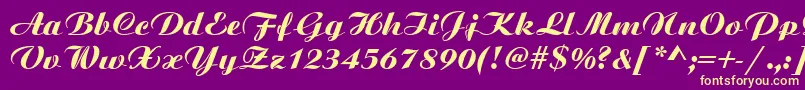 ScriptPlain-fontti – keltaiset fontit violetilla taustalla