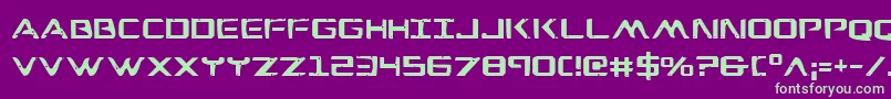 Czcionka War – zielone czcionki na fioletowym tle
