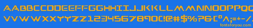 War Font – Orange Fonts on Blue Background