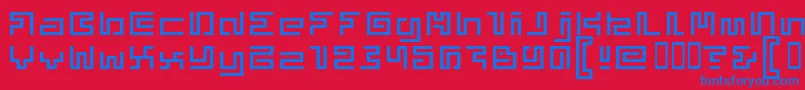 Superphu Font – Blue Fonts on Red Background