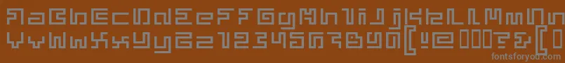 フォントSuperphu – 茶色の背景に灰色の文字