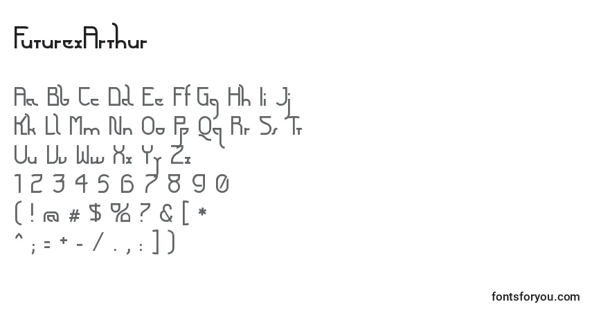 Шрифт FuturexArthur – алфавит, цифры, специальные символы