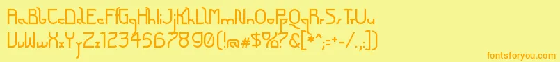 Fonte FuturexArthur – fontes laranjas em um fundo amarelo