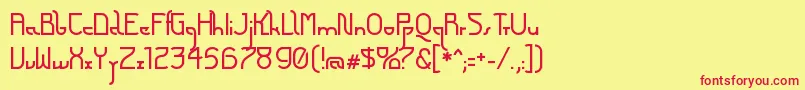 FuturexArthur Font – Red Fonts on Yellow Background