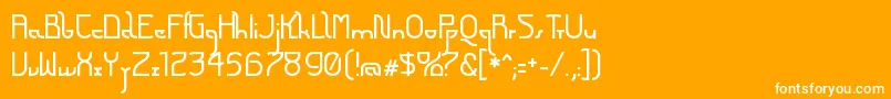 FuturexArthur-fontti – valkoiset fontit oranssilla taustalla