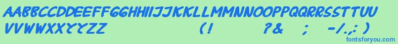 Police BPraharaThTlsnTgnBoldItalic – polices bleues sur fond vert