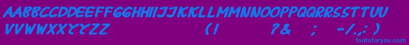 BPraharaThTlsnTgnBoldItalic Font – Blue Fonts on Purple Background