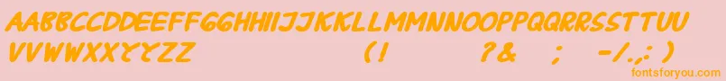 BPraharaThTlsnTgnBoldItalic Font – Orange Fonts on Pink Background