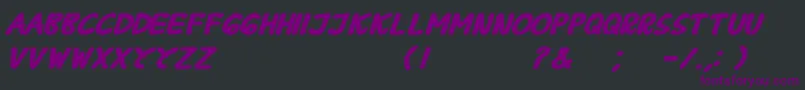 BPraharaThTlsnTgnBoldItalic Font – Purple Fonts on Black Background