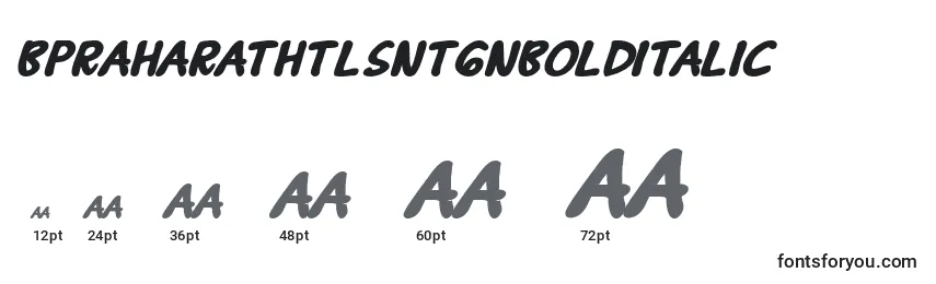 BPraharaThTlsnTgnBoldItalic Font Sizes