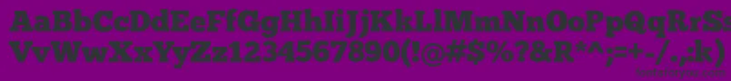 Chunk-Schriftart – Schwarze Schriften auf violettem Hintergrund