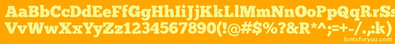 Chunk-Schriftart – Gelbe Schriften auf orangefarbenem Hintergrund