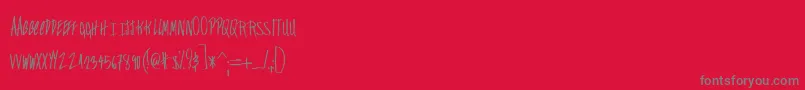 Falconers Font – Gray Fonts on Red Background