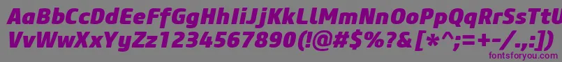 CoreSansM85HeavyItalic Font – Purple Fonts on Gray Background