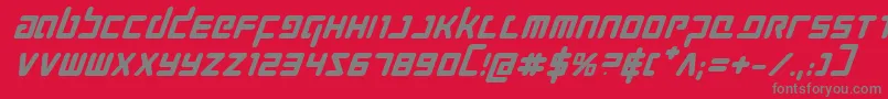 ProkofievBoldItalic Font – Gray Fonts on Red Background