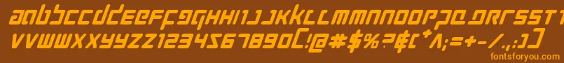 ProkofievBoldItalic Font – Orange Fonts on Brown Background