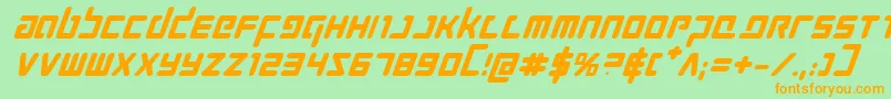 ProkofievBoldItalic Font – Orange Fonts on Green Background