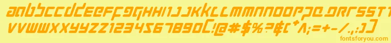 ProkofievBoldItalic Font – Orange Fonts on Yellow Background