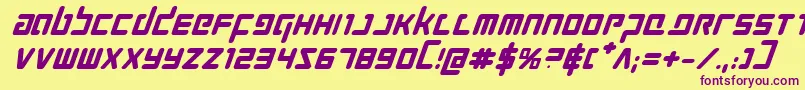 ProkofievBoldItalic Font – Purple Fonts on Yellow Background