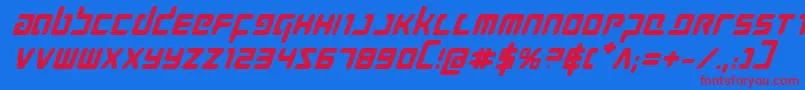 ProkofievBoldItalic Font – Red Fonts on Blue Background