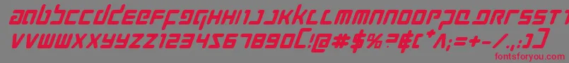 ProkofievBoldItalic Font – Red Fonts on Gray Background