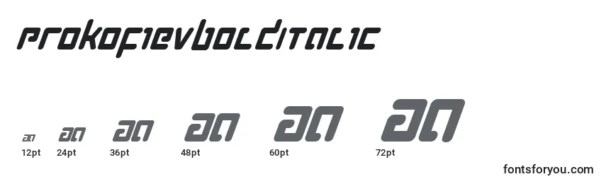 Размеры шрифта ProkofievBoldItalic