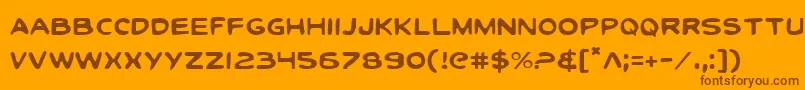 Toontil-fontti – ruskeat fontit oranssilla taustalla