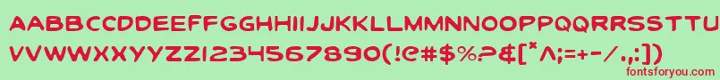 Toontil Font – Red Fonts on Green Background