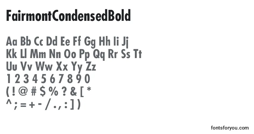 FairmontCondensedBold Font – alphabet, numbers, special characters