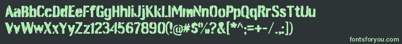 フォントBurnabystencilRegular – 黒い背景に緑の文字