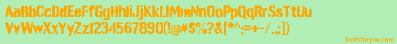 BurnabystencilRegular Font – Orange Fonts on Green Background