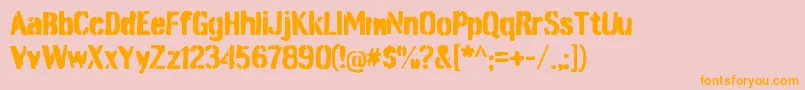 BurnabystencilRegular Font – Orange Fonts on Pink Background