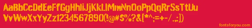 BurnabystencilRegular Font – Orange Fonts on Red Background