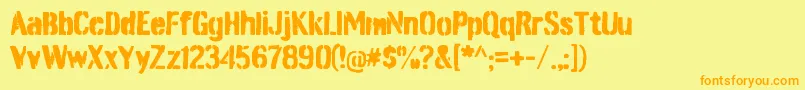 BurnabystencilRegular Font – Orange Fonts on Yellow Background