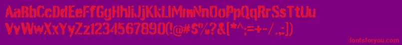 BurnabystencilRegular Font – Red Fonts on Purple Background