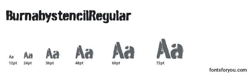 Размеры шрифта BurnabystencilRegular