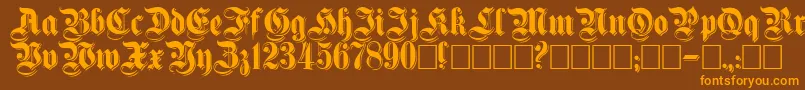 Shadowedgermanica Font – Orange Fonts on Brown Background