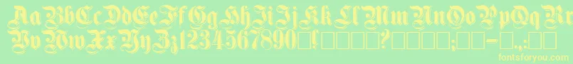 Shadowedgermanica Font – Yellow Fonts on Green Background