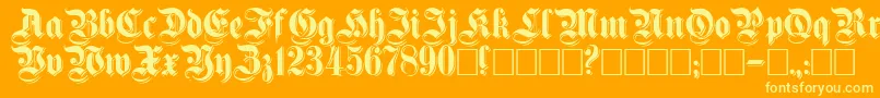 Shadowedgermanica Font – Yellow Fonts on Orange Background